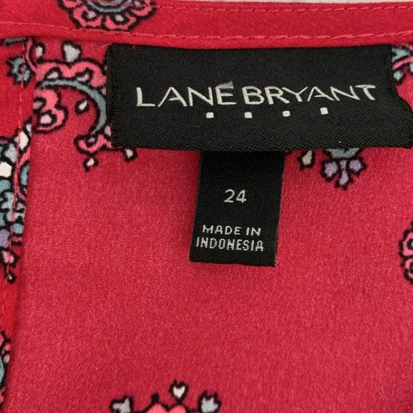 Lane Bryant soft paisley top/blouse short sleeves size 24 - Picture 7 of 13